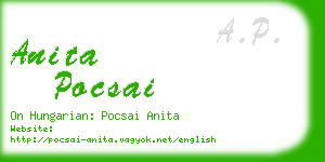 anita pocsai business card